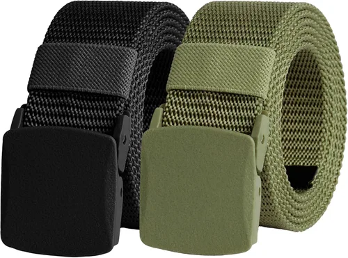 Miniatura 20 de UNGGJKB Men's Tactical Belt, Nylon Casual Elastic Belt, Work Belt That Can Be Cut And Adjusted