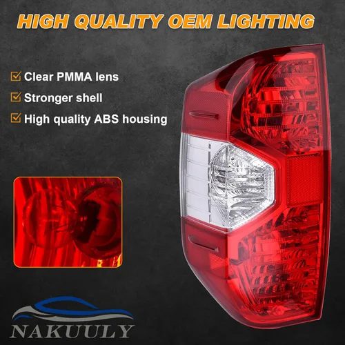 Miniatura 5 de Luz Trasera Compatible con Toyota Tundra 2014-2021 Pickup Lado Izquierdo del Conductor Luz Trasera Conjunto de Lámpara de Freno Trasera sin Bombilla