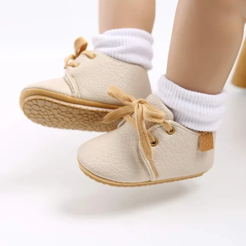 Miniatura 3 de SENIURIS Zapatos para bebés niños y niñas, suela de goma antideslizante, de piel sintética, zapatos para primeros pasos, zapatos de cuna para recién
