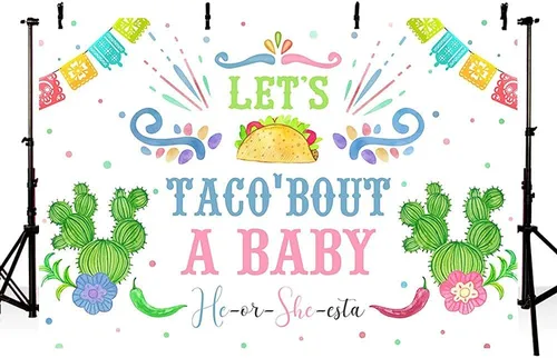 Miniatura 4 de MEHOFOND Fondo de fiesta mexicana de cactus para revelación de género de Let's Taco Bout a Baby He or She Fotografía, Baby Shower Party Banner