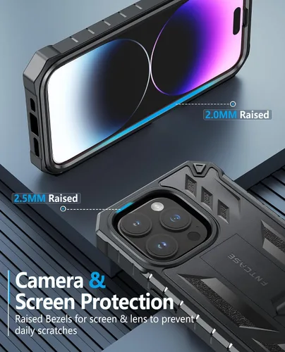 Miniatura 7 de FNTCASE Funda para iPhone 14-Pro: Fundas para iPhone 13 Pro Funda de protección de grado militar a prueba de caídas con soporte TPU resistente