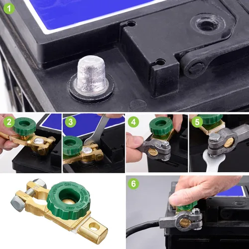 Miniatura 7 de Spurtar Interruptor de desconexión de batería 12V - 24V de poste superior, interruptor de corte de batería de desconexión rápida para vehículos