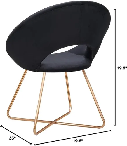 Miniatura 2 de Duhome. - Sillas con diseño moderno de mediados de siglo, para el comedor y la sala de estar, con patas de metal negras industriales, 1 unidad.