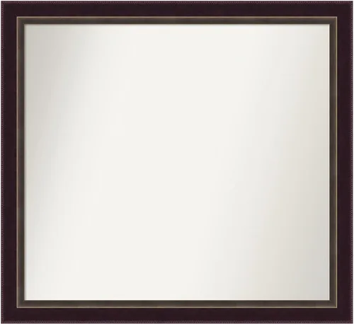 Miniatura 362 de Amanti Art Espejo de baño de bronce para sobre el fregadero, 24 x 24 pulgadas, espejo cuadrado de bronce Lara para tocador, marco de madera