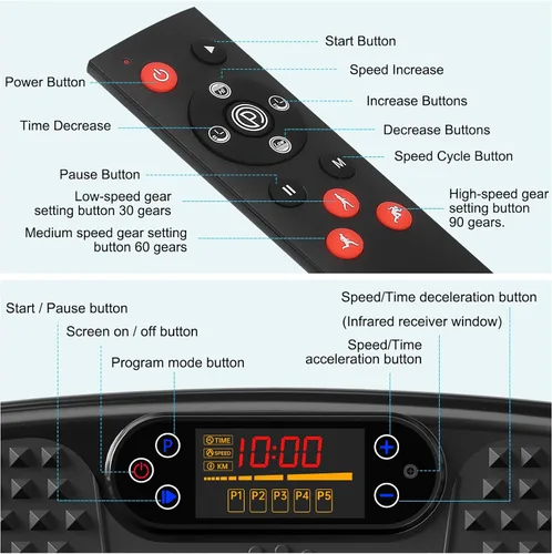 Miniatura 7 de SoftGym Waver Vibration Plate Exercise Machine for Lymphatic Drainage Weight Loss,120 Speed Levels Vibrating Platform with Resistance
