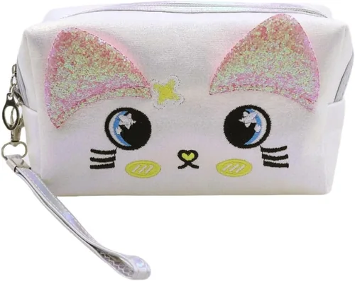 Miniatura 10 de Bolsa de cosméticos holográfica, organizador de artículos de tocador de viaje, bolsa de almacenamiento de sirena, bolsas de maquillaje pequeñas