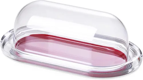 Miniatura 4 de Omada Mantequillera cubierta de acrílico: recipiente grande transparente y blanco para mantequilla y queso crema, plato de mantequilla europeo apto