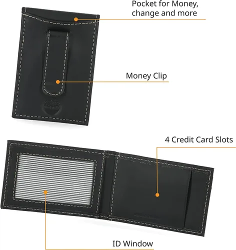 Miniatura 3 de Timberland Men's Slim Leather Front Pocket Credit Card Holder Wallet