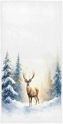 Miniatura 18 de Pfrewn Toallas de mano de copos de nieve de Navidad de 16 x 30 pulgadas, toalla de baño retro con purpurina, ultra suave, altamente absorbente, Copo