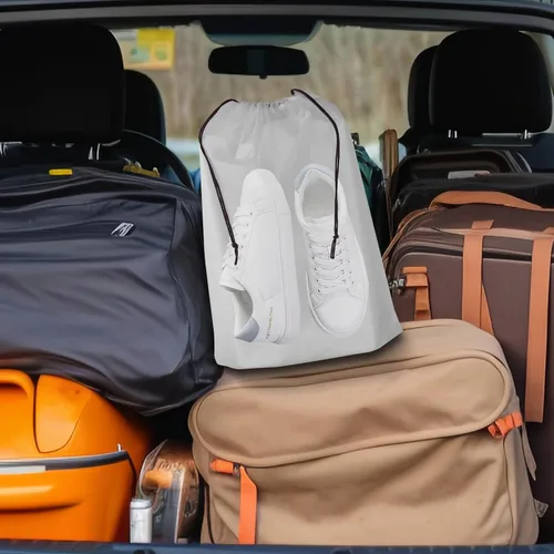 Miniatura 6 de Riuog Bolsas de zapatos transparentes con cuerda, bolsa de almacenamiento transparente portátil, para organizar zapatos grandes y transparentes