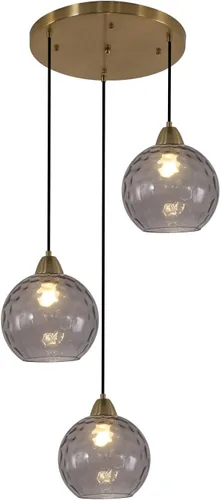 Miniatura 18 de BOKT Moderna Lámpara Colgante de Vidrio Azul Accesorio de Luz Latón Cepillado Dorado Globo Iluminación Colgante 1 Luz Bola Grande Redonda Lámpara