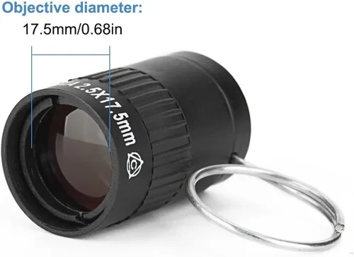 Miniatura 5 de Mini telescopio monocular, 0.098 x 0.689 in, enfoque óptico portátil, alcance de detección con anillo de metal para eventos deportivos, observación