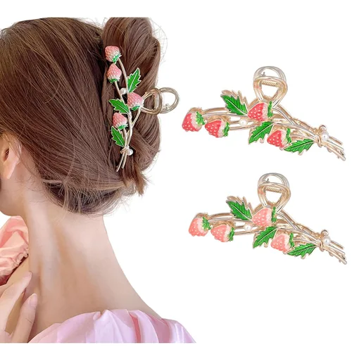 Miniatura 11 de Grandes pinzas de mandíbula de metal antideslizantes con mariposa brillante para mujeres - Agarre fuerte y bonito, accesorios para el cabello