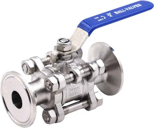 Miniatura 8 de DERNORD Válvula de bola sanitaria de 1 pulgada para trébol de tres abrazaderas de 1.5 pulgadas, acero inoxidable 304, revestimiento de PTFE