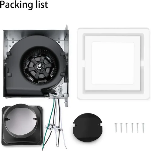 Miniatura 7 de JOEAONZ Ventilador de escape para baño de 110 CFM muy silencioso con carcasa de metal, ventilador de techo de ventilación con gran capacidad