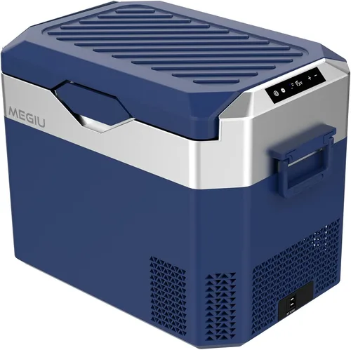 Megiu Refrigerador portátil de 12 V de 12 V de 32 cuartos de galón de 12 voltios congelador compresor enfriador 12V/24V DC 110 ~ 240 V CA para Azul