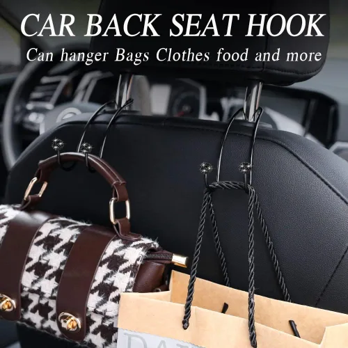 Miniatura 2 de SAVORI Ganchos para automóvil, organizador para reposacabezas de asiento, ganchos fuertes y duraderos para asiento trasero, almacenamiento universal
