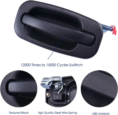 Miniatura 5 de Manijas de Puerta Trasera Izquierda del Conductor y Derecha del Lado del Pasajero para Chevy Silverado Suburban Tahoe Avalanche GMC Sierra Yukon