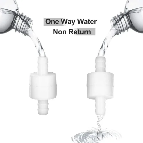 Miniatura 5 de Feelers 1/4" (6 mm) Válvula de retención en línea de una vía antirretorno, válvula de retención de aire, agua y gas, resistencia al ozono, PVDF