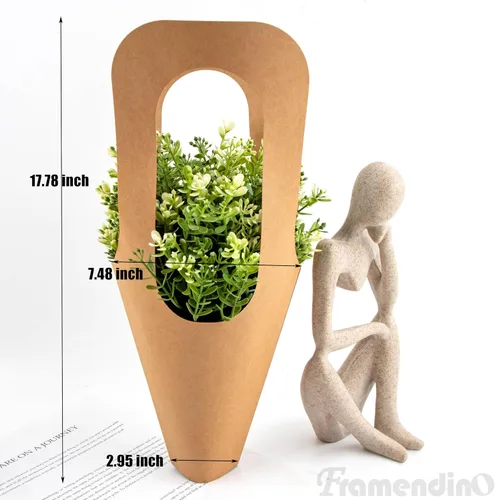 Miniatura 2 de Framendino, Paquete de 50 bolsas de regalo de flores de papel kraft, ramo de envoltura floral con asa, fundas para floristería para embalaje, boda