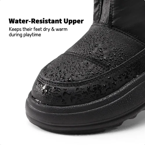 Miniatura 3 de DREAM PAIRS Botas plegables de nieve para niñas, ligeras, a media pantorrilla, zapatos de invierno para niños pequeños y grandes