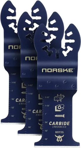 Norske Tools NOTP283 Hoja de carburo de 1-1/4" (paquete de 3), accesorios de herramientas oscilantes | Hojas de sierra oscilantes
