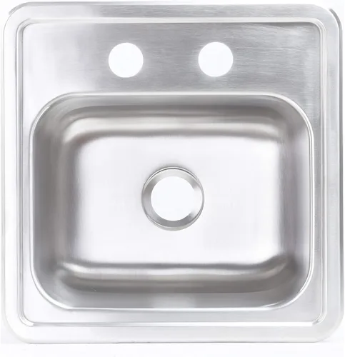 Zuhnë Fortuna - Fregadero de preparación de barra 15 para autocaravana, cuenco individual de 15 x 15 x 6 pulgadas, acero inoxidable T304 18/10,