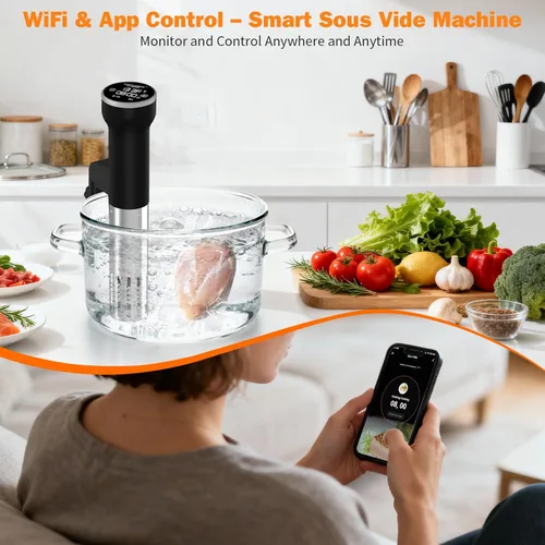 Miniatura 3 de CATTLEMAN Sous Vide Machines Wi-Fi, 1000 W, IPX7 impermeable, circulación de inmersión, cocina precisa, cocina Suvee con control preciso