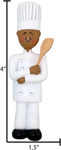 Miniatura 3 de Adornos de chef personalizados 2025 – Adorno de Navidad personalizado para panadero, adornos de alimentos, cocina de chef africano americano