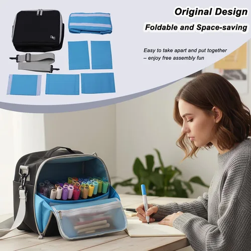Miniatura 6 de Togood - Mochila ultra grande para guardar rotuladores, bolsa de hombro para bolígrafos. Capacidad para hasta 300 bolígrafos