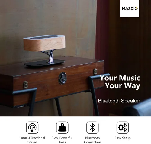 Miniatura 5 de Ampulla Lámpara de noche con altavoz Bluetooth y cargador inalámbrico, modo de sueño, regulable sin pasos, 20.00watts