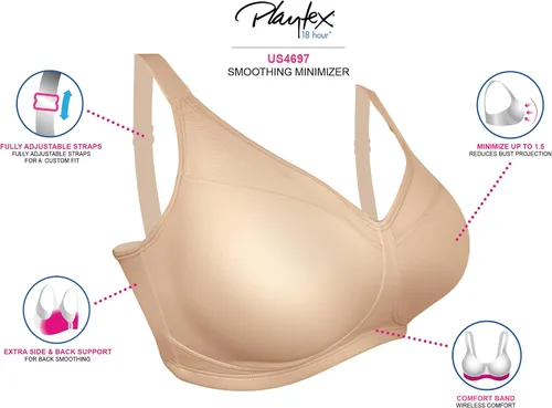 Miniatura 5 de Playtex Sujetador reductor sin varillas para mujer de 18 horas US4697