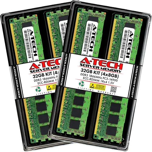 A-Tech Kit de 32 GB (4 x 8 GB) RAM para Supermicro SUPER X9DRi-LN4F+, X9DRW-7TPF+, X9QRi-F+, X9SRD-F, X9SRE-3F, X9SRH-7TF, X9SRi-F | DDR3 1866MHz