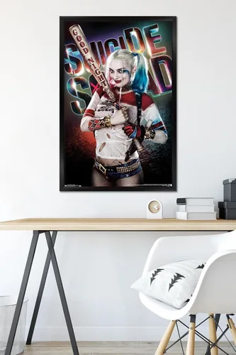 Miniatura 6 de Trends International DC Comics Movie - Escuadrón suicida - Póster de pared de buenas noches, 22.375 x 34 pulgadas, versión enmarcada en negro