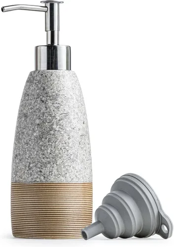 Miniatura 10 de Dispensador de jabón de cerámica con 2 bombas para jabón de manos, champú, loción, acondicionador, botella de jabón recargable de 12 oz con embudo
