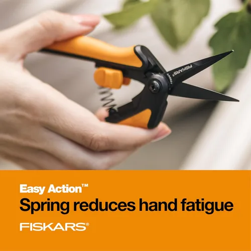 Miniatura 3 de Fiskars 399241-1002 Tijeras de podar con micro puntas, cuchillas antiadherentes, 2 unidades, naranja