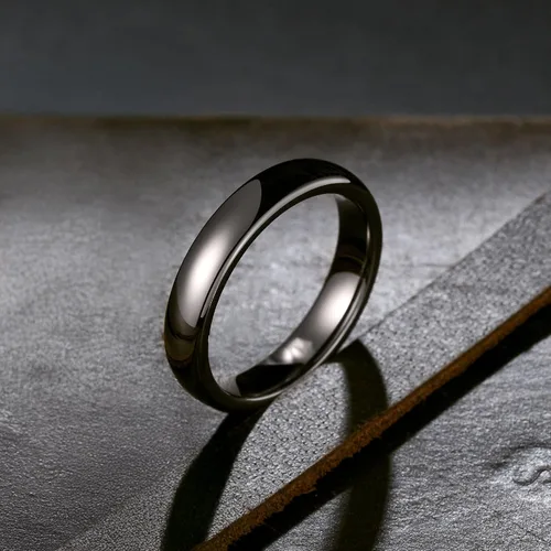 Miniatura 37 de King Will Alianza de boda de carburo de tungsteno para hombres y mujeres, anillos de promesa para parejas abovedados de alto pulido
