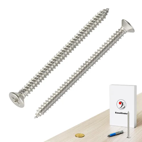 Miniatura 12 de Tornillos para madera, 60 tornillos Phillips de cabeza plana, tornillos de acero inoxidable 304 con kit de avellanado de madera ajustable