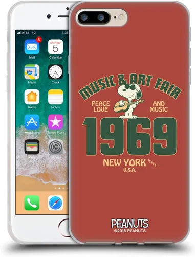 Miniatura 88 de Head Case Designs Funda de gel Woodstock 50th con licencia oficial de Peanuts Snoopy Guitar 1969 [protección de grado militar] compatible con Apple