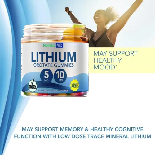 Miniatura 3 de Orotato de litio 5mg 10mg para hombres, mujeres y niños Orotato de litio clínicamente estudiado quelado alto biovalable 3 sabores sin azúcar
