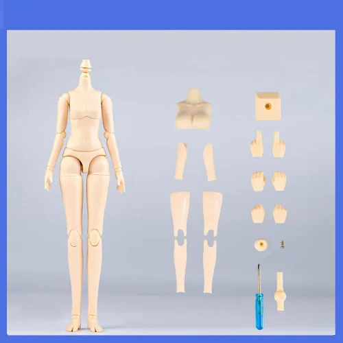 Miniatura 10 de Mini cuerpo de muñeca YMY escala 1/6 de 8.6 pulgadas/9.4 pulgadas, cuerpo femenino YMY22/YMY24 PVC+POM busto de dos tamaños, color de piel Whity
