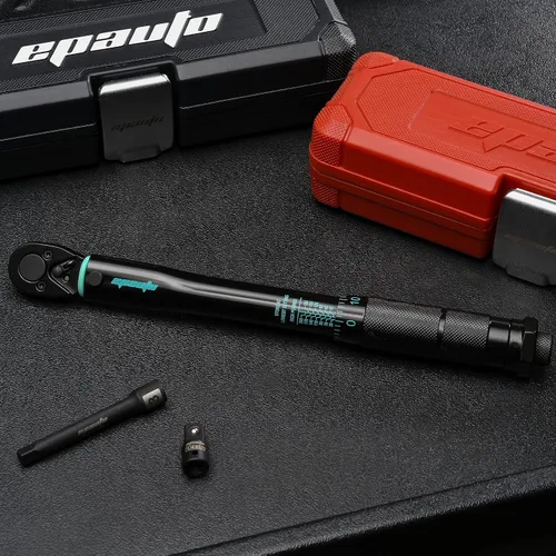 Miniatura 5 de EPAuto Llave de torsión de clic de 1/4 de pulgada, Negra, 20-200 pulgadas-libras