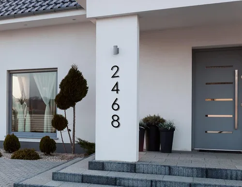 Miniatura 8 de Números de casa flotantes modernos de 12 pulgadas para exteriores Números de casa de metal grandes para exteriores Números de dirección de casa