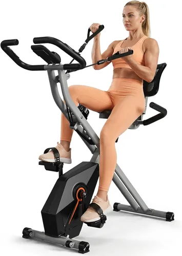 Miniatura 8 de USLIM Bicicleta de Ejercicio Plegable Bicicletas Estáticas para el Hogar, Bicicleta de Entrenamiento Interior 5 EN 1, Bicicleta de Ciclismo