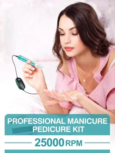 Miniatura 6 de Subay Juego de taladro eléctrico para uñas, 25000 rpm, kit profesional de manicura y pedicura para pies, manos y cutículas gruesas, 11 en 1