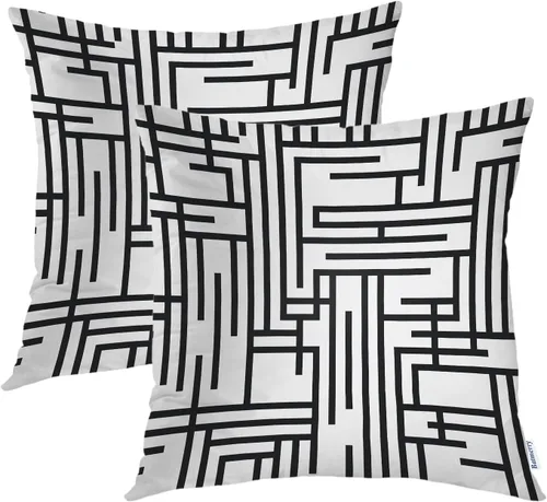 Miniatura 54 de Batmerry Black Cat Green Leaves Throw Pillow Covers, Cat Among Foliage Decorative Pillow Covers Digital Printing Blended Fabric for Couch Sofa Bed