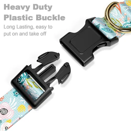 Miniatura 4 de Rnivvi Collar para perros pequeños, lindo collar floral resistente ajustable para cachorros con hebilla de liberación rápida para niño, niña