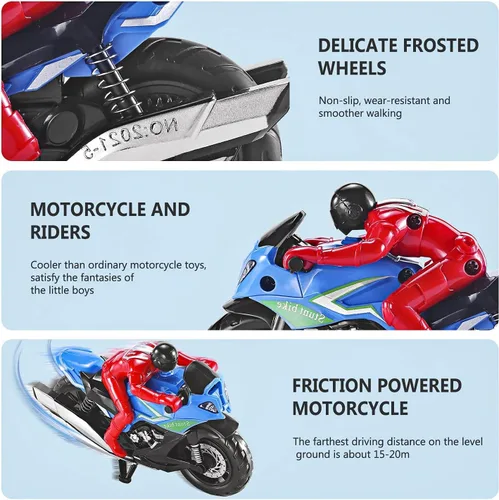 Miniatura 5 de Motocicletas de juguete - Divertidos juguetes de motocicleta para niños de 3 a 8 años de edad de 1 a 8 años, colección de motocicletas fundidas a