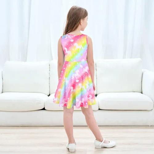 Miniatura 3 de Jeskids - Vestido de unicornio sin mangas para niñas.