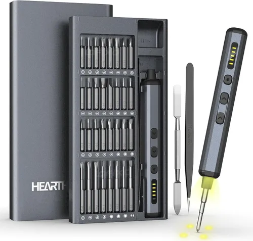 Juego de herramientas de destornillador eléctrico inalámbrico, 72 piezas, destornillador recargable de potencia Torx Phillips Triángulo Pentalobe
